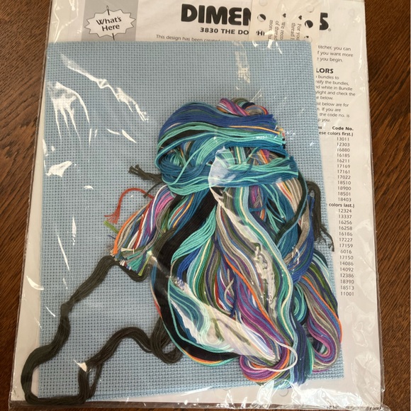 Dimensions “Dolphins Domain” 10x14”frame size,cross stitch kit. W/mat size 14x18 - Picture 2 of 3